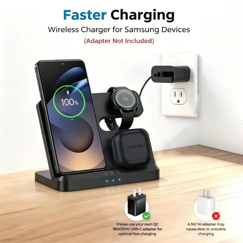 3 in 1 Fast Wireless Charger F - Watches Smartwatch Samsung review and price