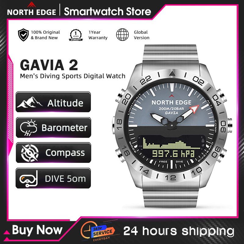 NORTH EDGE Mens Dive Watch Mil - Smartwatch Watches For Mens review and price