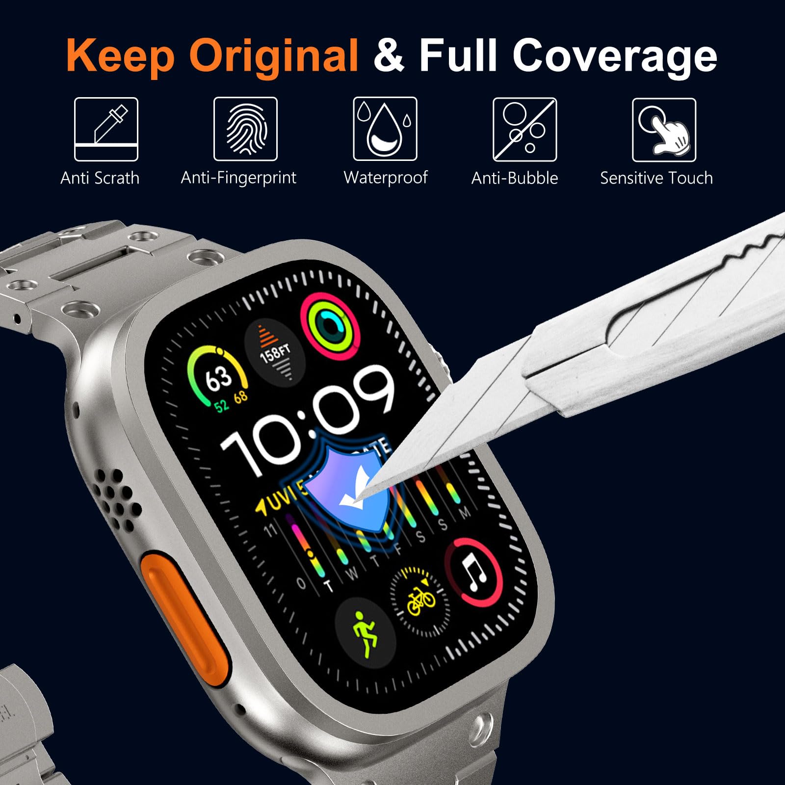 Tempered Glass for Apple Watch - Smartwatch Watches Gift For Men review and price