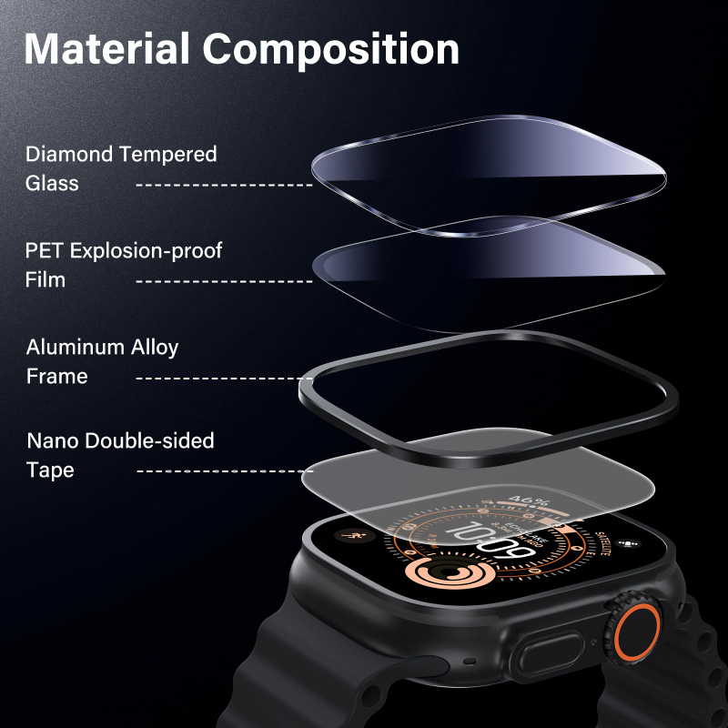 Aluminium Alloy Case+Tempered  - Smartwatch Watches For Mens review and price