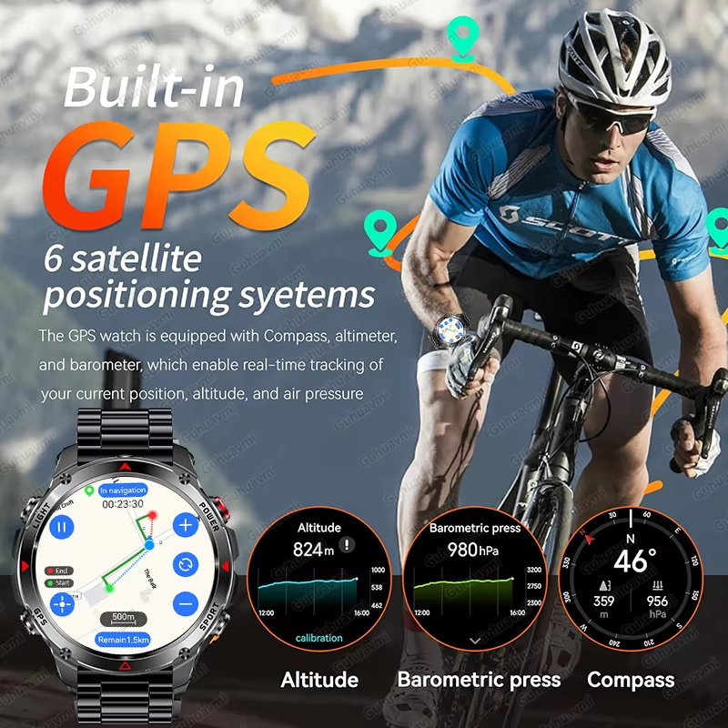 Military 540mAh GPS Smart Watc - Smartwatch Watches Gift For Men review and price
