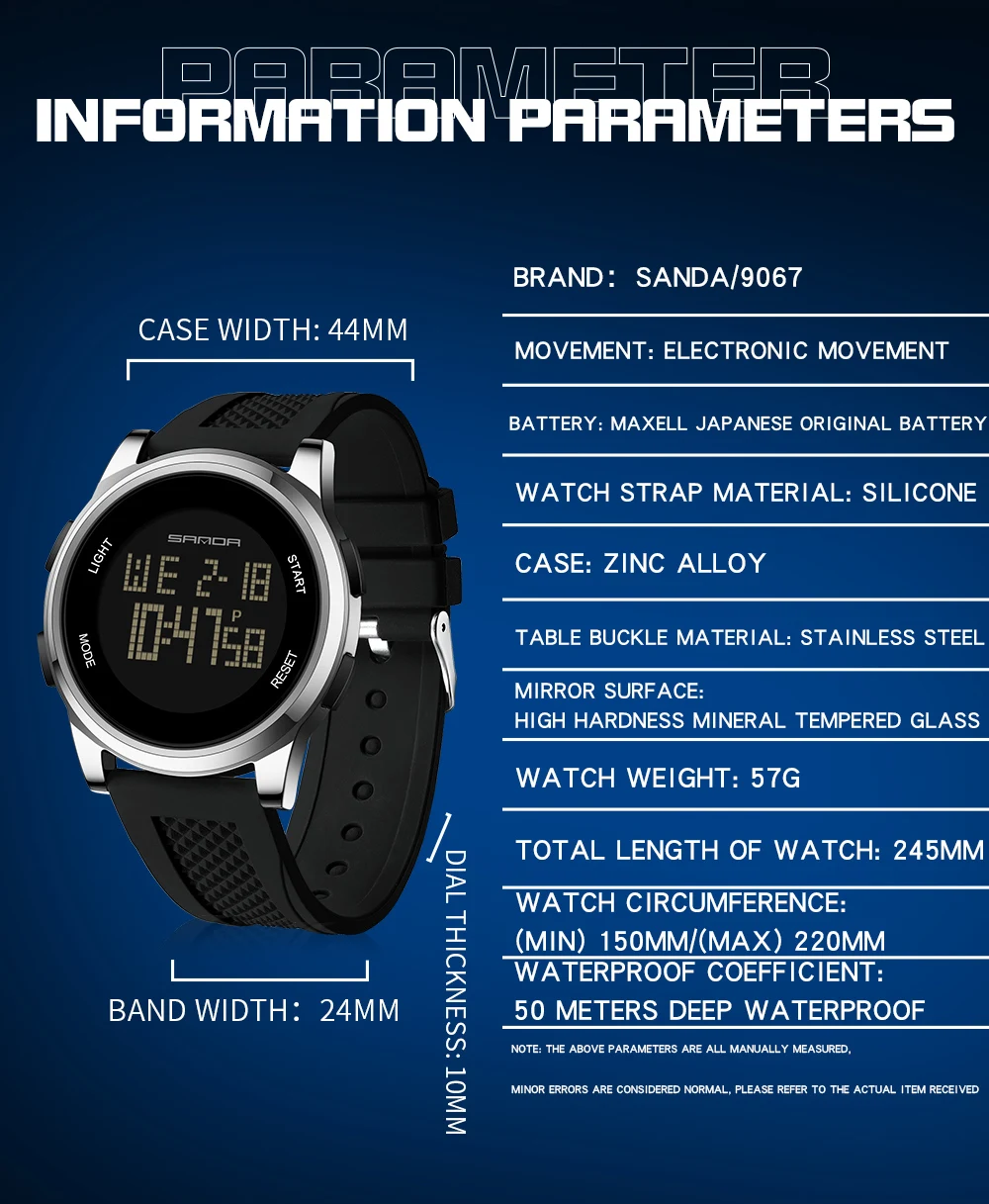 SANDA 9067 Digital Watch Men M - Smartwatch Army Watches For Men review and price