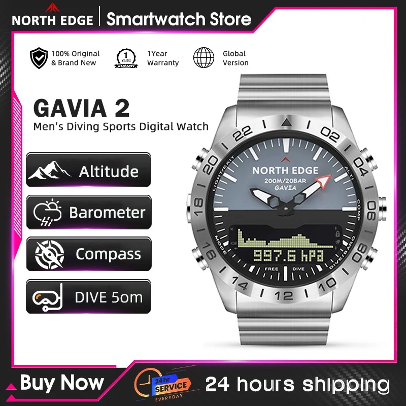 NORTH EDGE Mens Dive Watch Mil - Smartwatch Army Watches For Men review and price